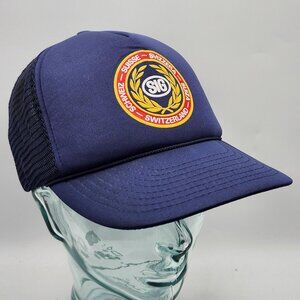 Sig Sauer Switzerland Navy Blue Snapback Trucker Hat Mesh Swiss Vintage